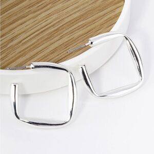 Square Shaped Hoop Earrings